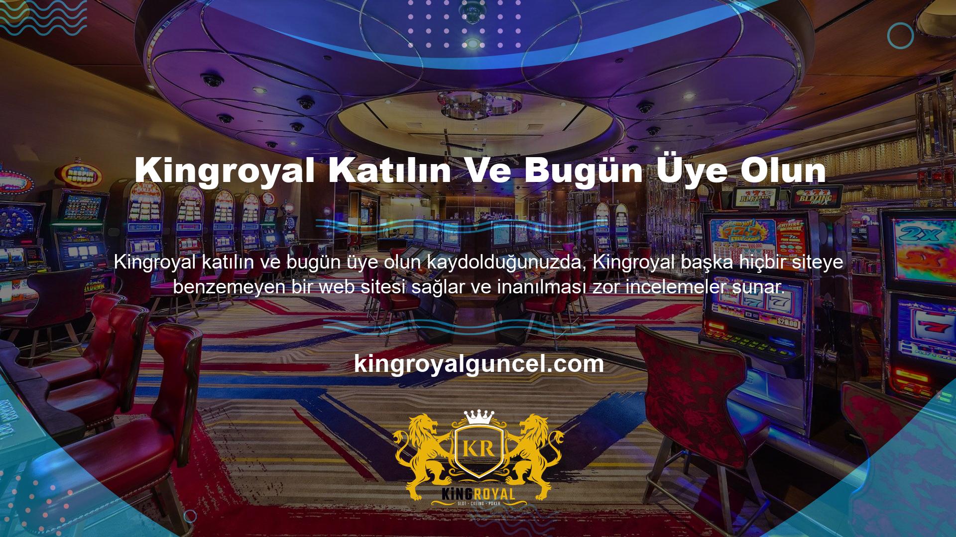 Kingroyal çevrimiçi casino ve casino hizmetleri mevcuttur